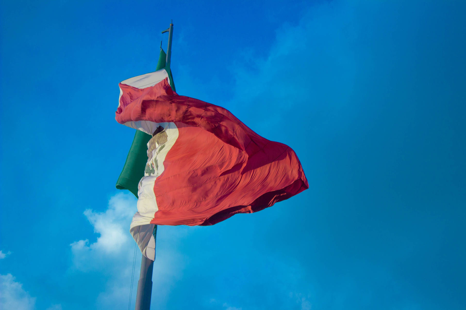 Waving Mexico Flag Background