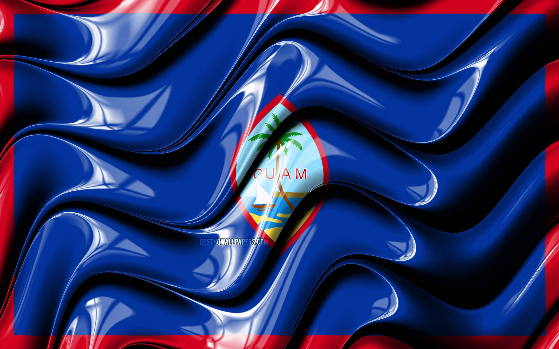 Wavy Guam Flag Background