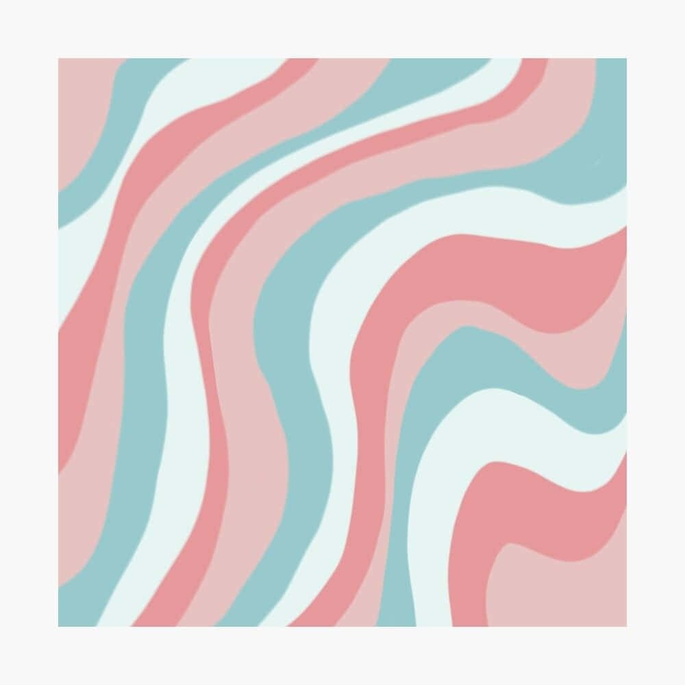 Wavy Pattern Pink And Teal - Wallpaper Background