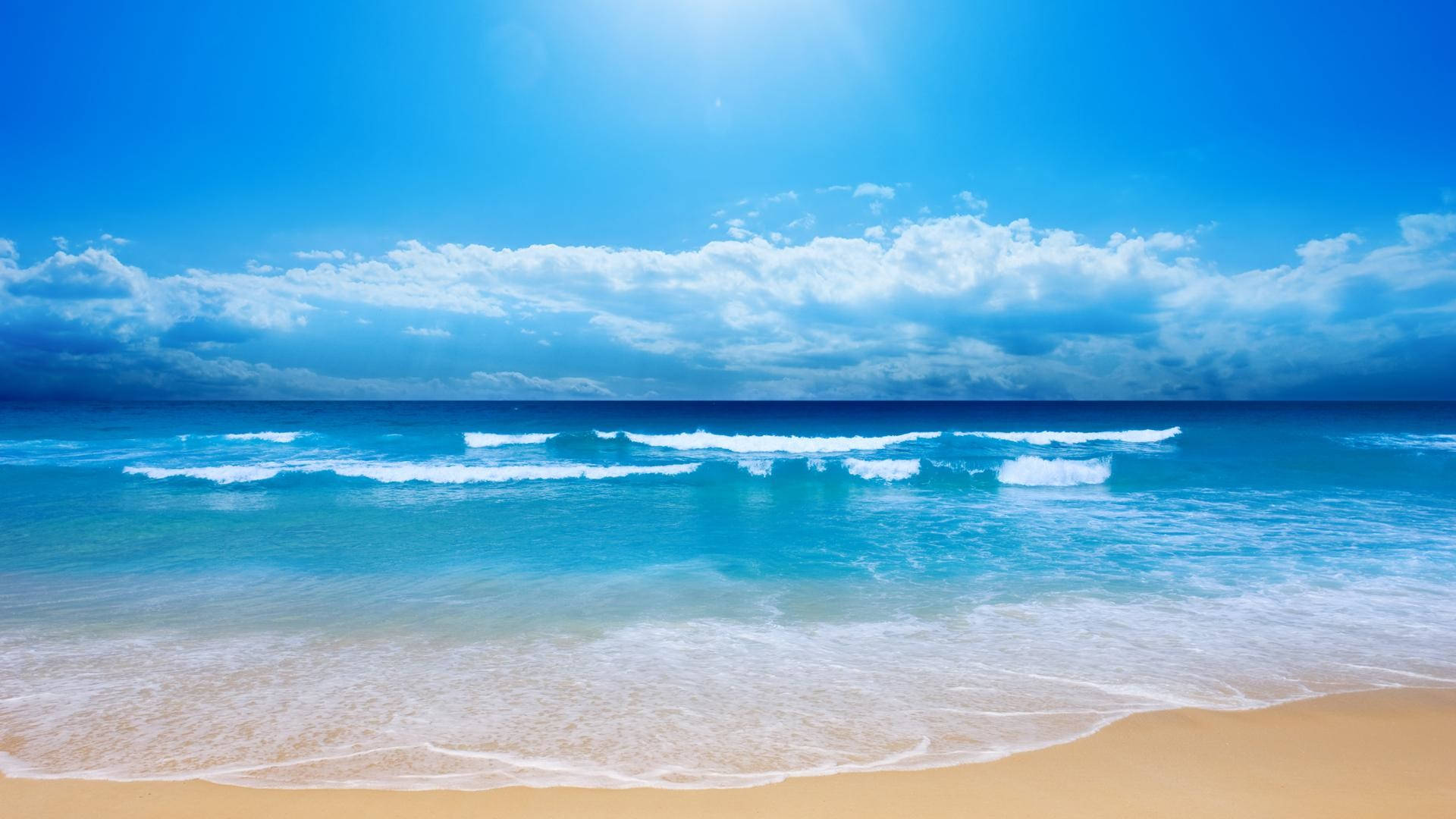 Wavy Shoreline Ocean Desktop Background