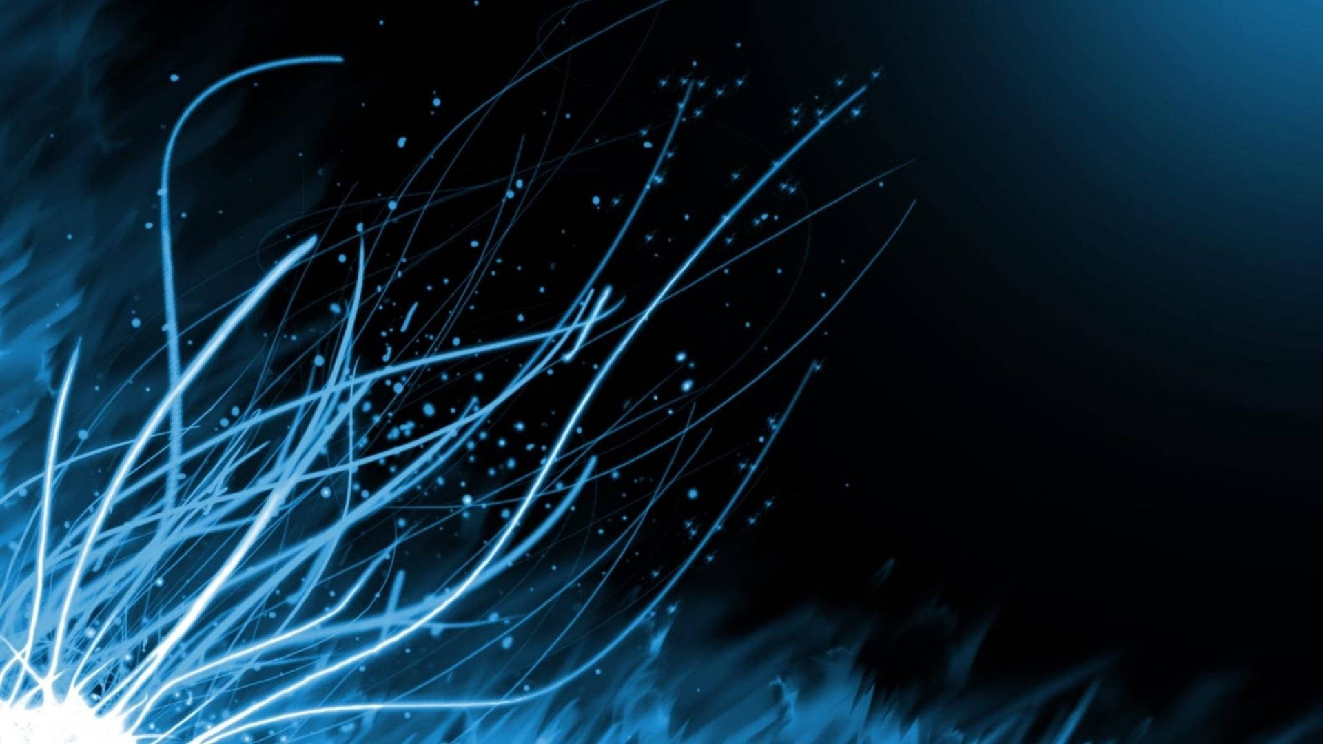 Wavy Strands Dark And Blue Aesthetic Laptop Background