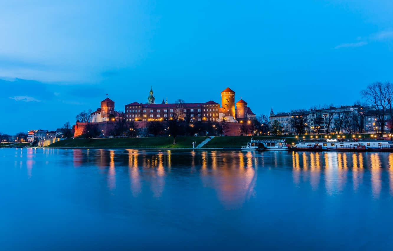 Wawel Castle Blue River Sky