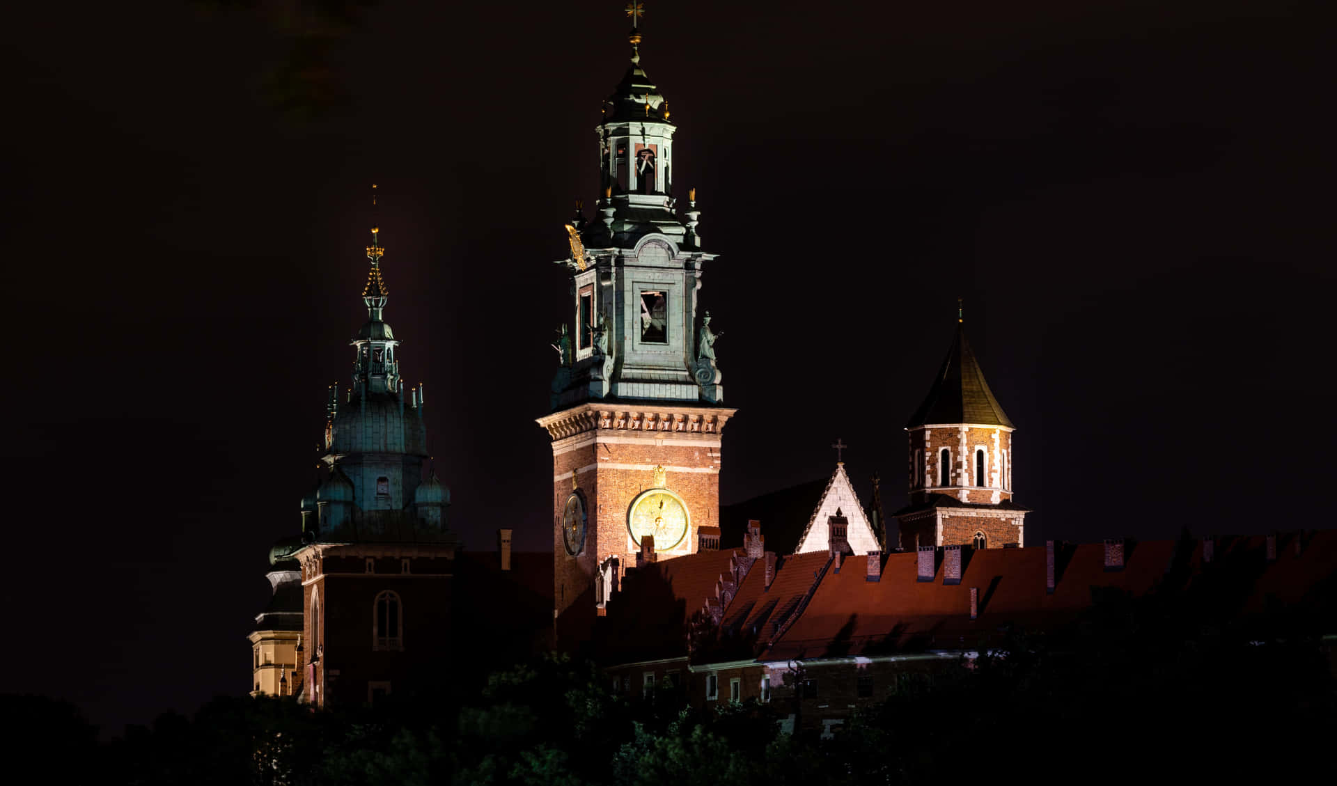 Wawel Castle Dark Night Sky