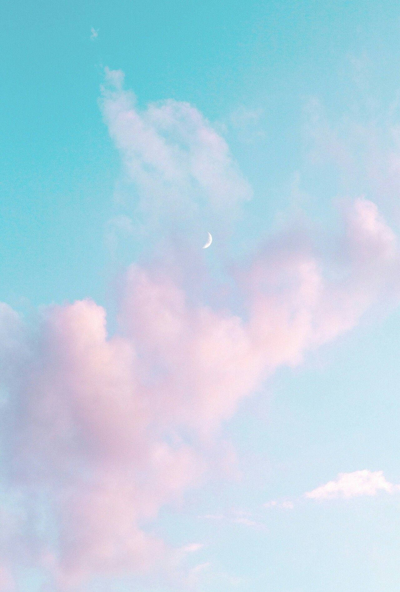 Waxing Crescent Blue Pastel Aesthetic