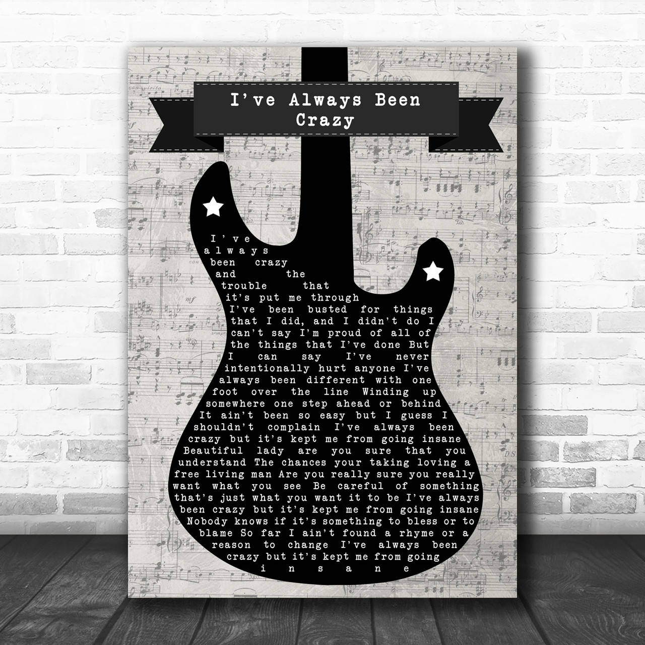 Waylon Jennings Guitar Lyric Poster Background