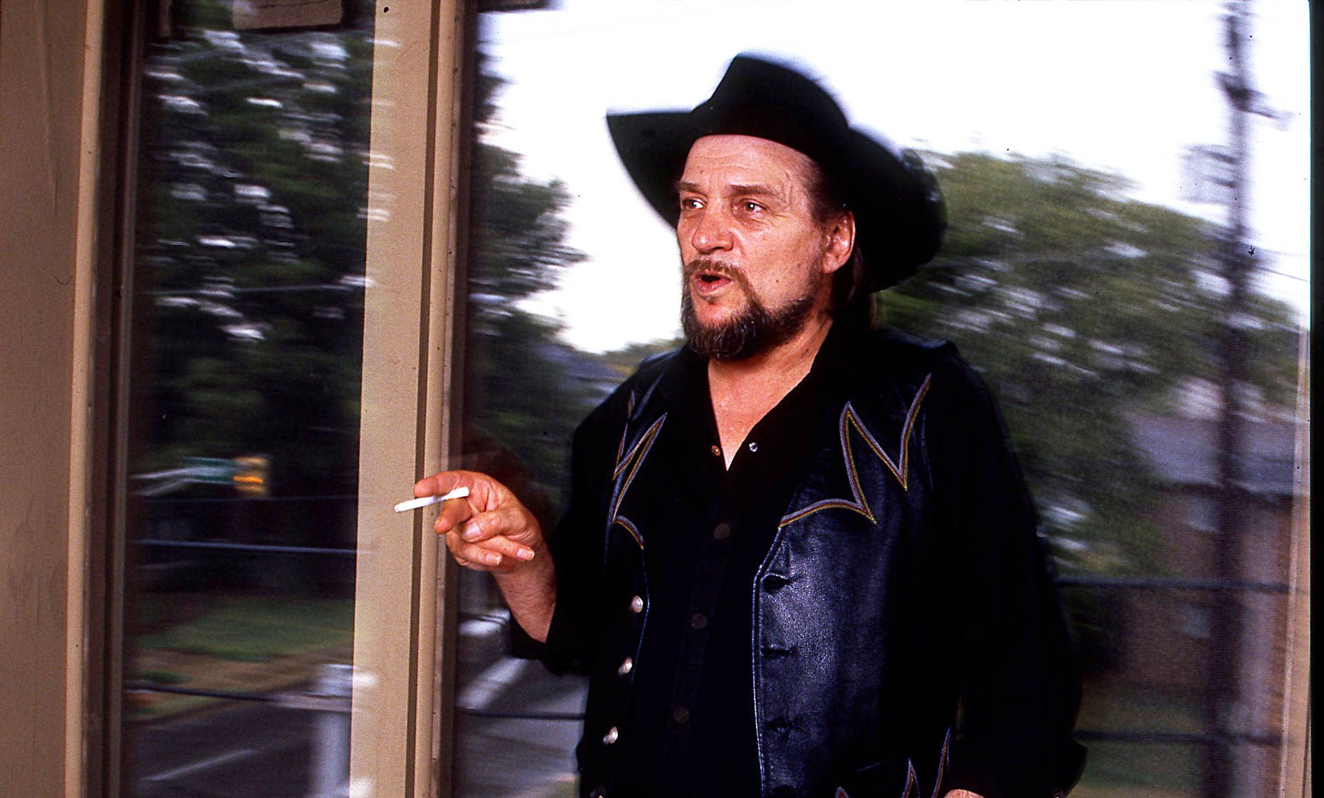 Waylon Jennings Office Window Background