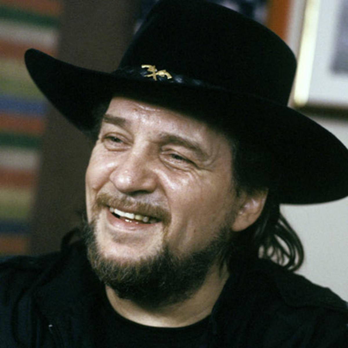 Waylon Jennings Smiling Portrait Background