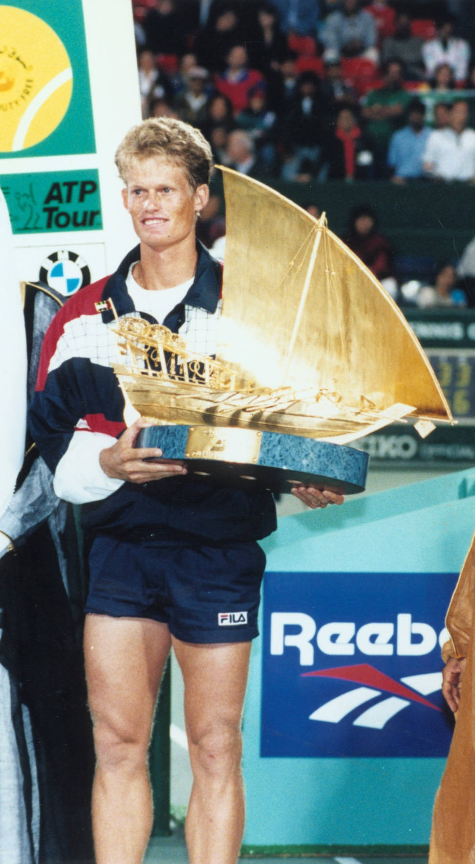 Wayne Ferreira In Action During The Dubai Duty Free Tennis Championship. Background