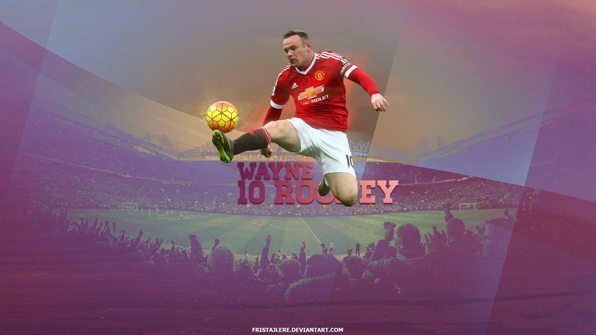 Wayne Rooney Flying Ball Kick Background