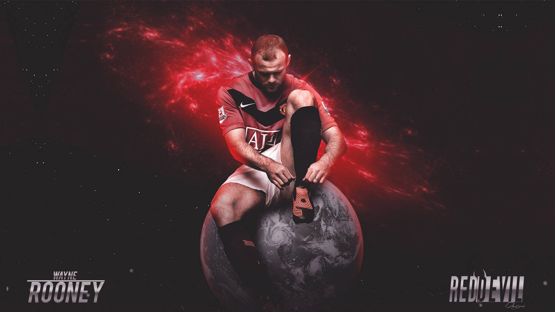 Wayne Rooney Galaxy Art Background