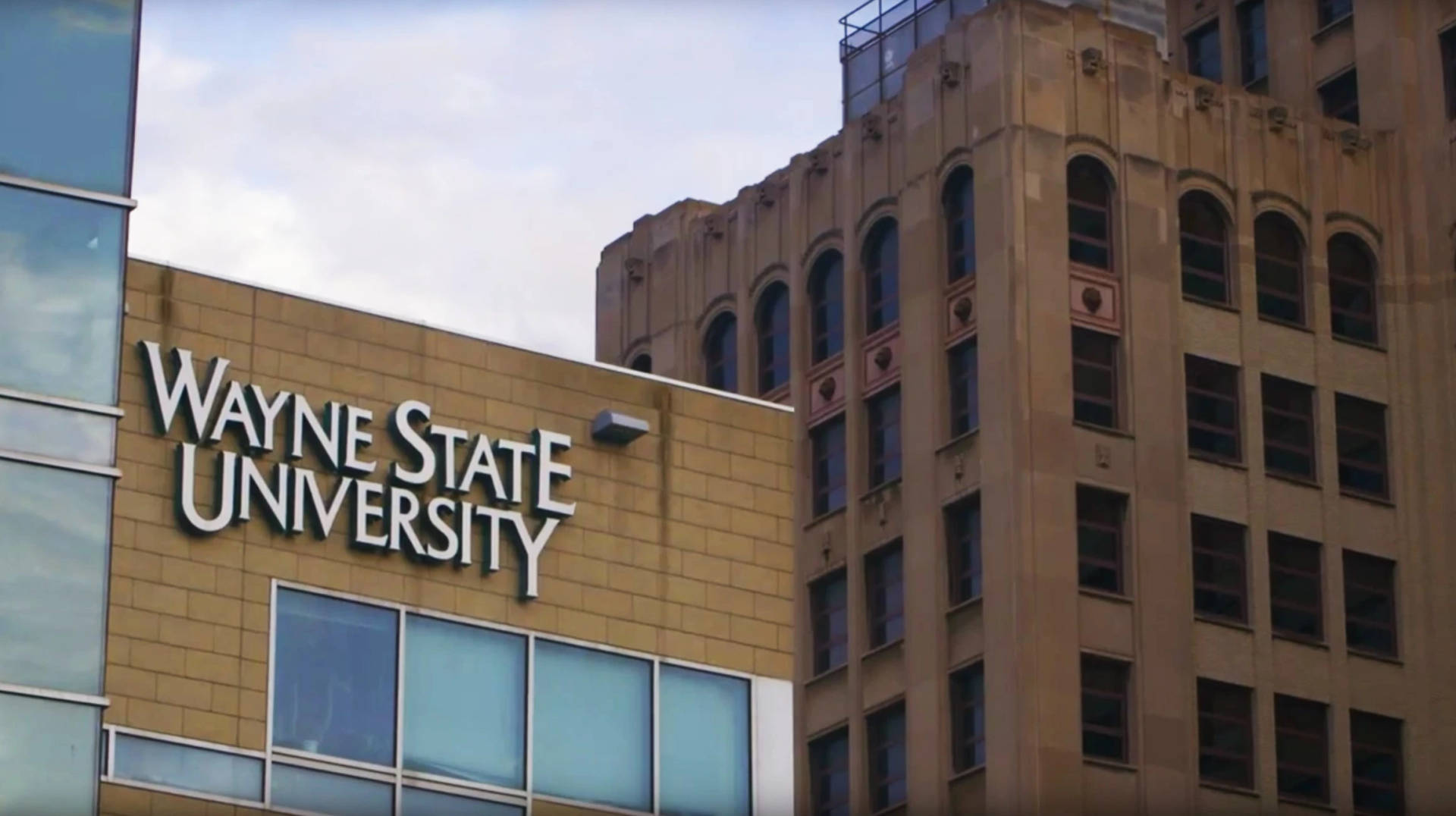 Wayne State University Campus Entrance Sign Background