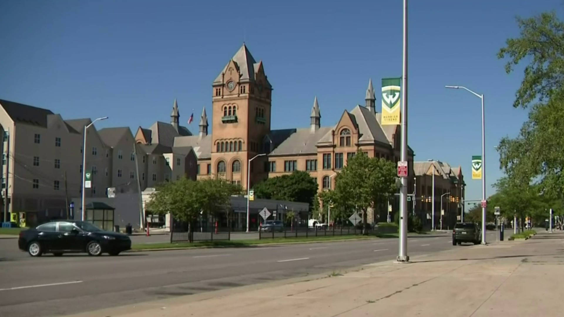 Wayne State University Old Main Building Photo Background