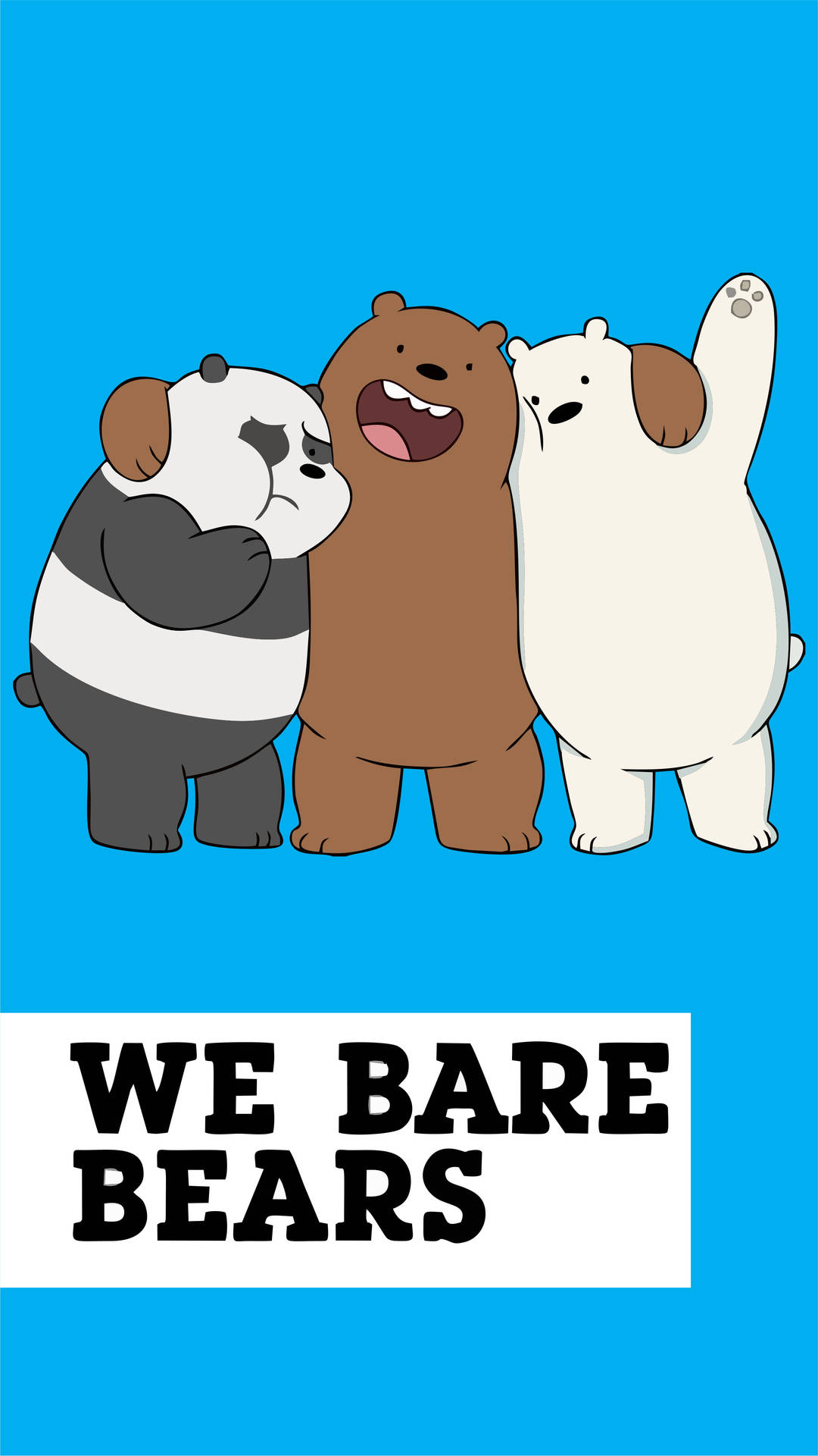 We Bare Bears Aesthetic Neon Blue Background Background