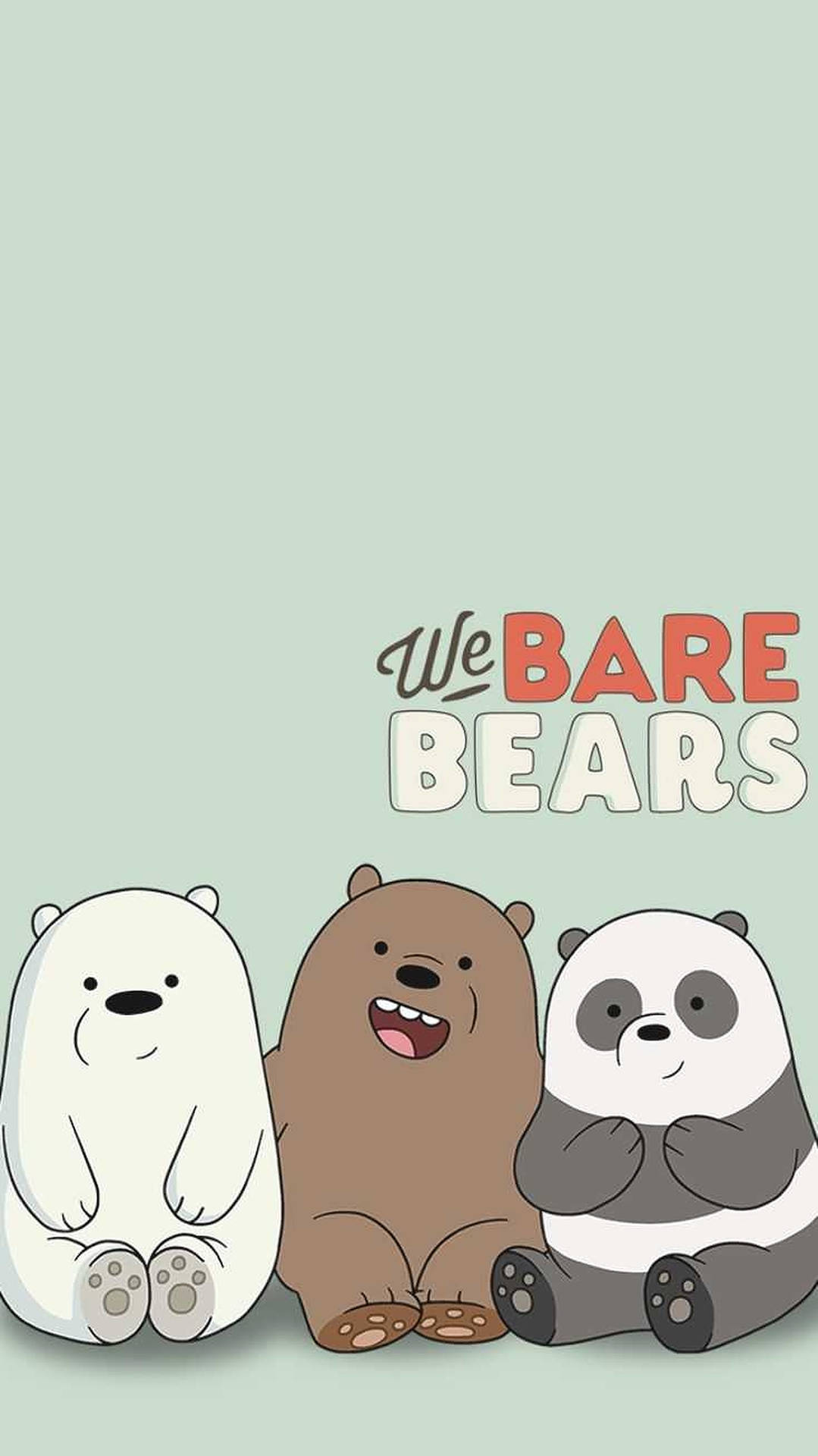 We Bare Bears Pastel Green Background