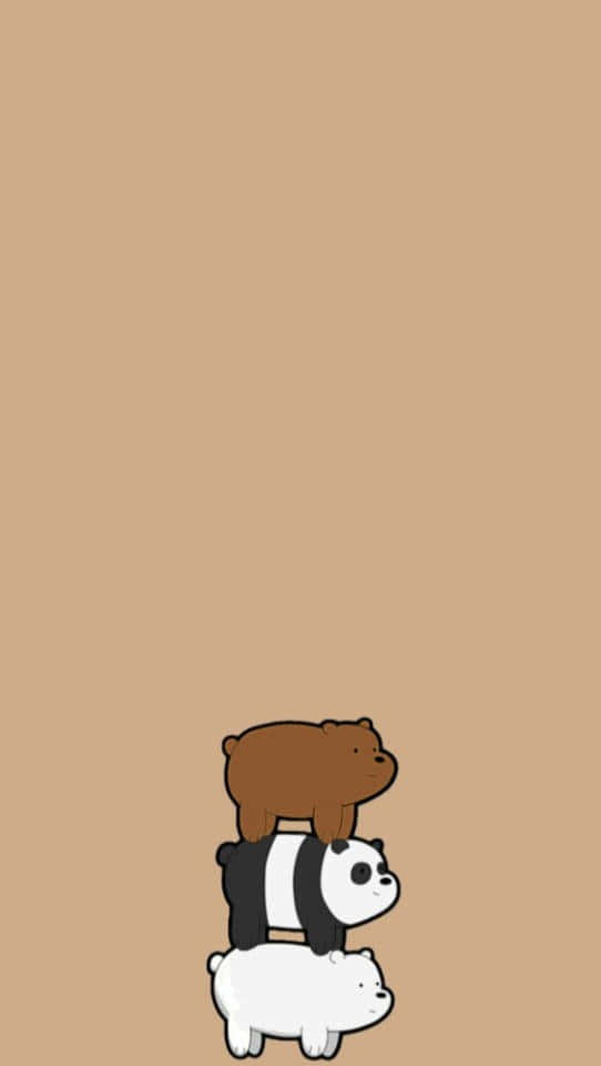 We Bare Bears Stacked Cute Illustration Background