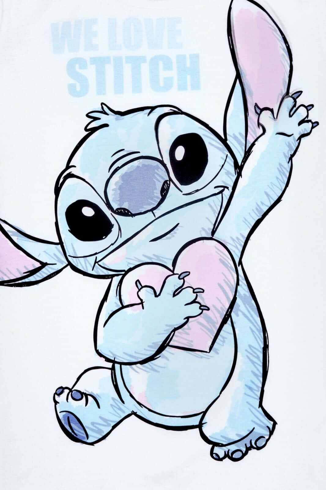 We Love Stitch Heart Hug Illustration