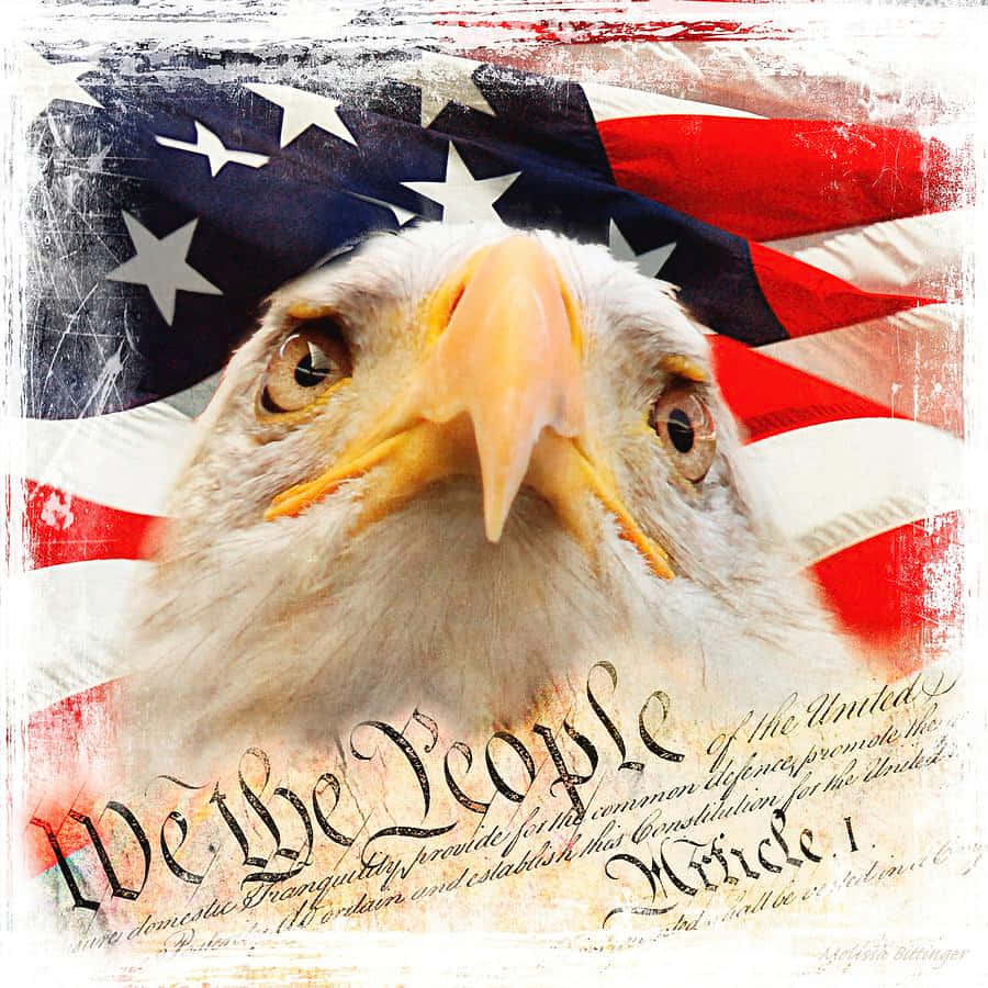 We The People Art Eagle Us Flag Background