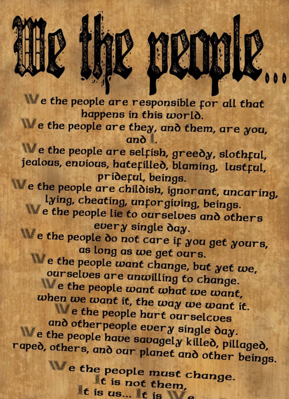 We The People Newspaper Aesthetic Background