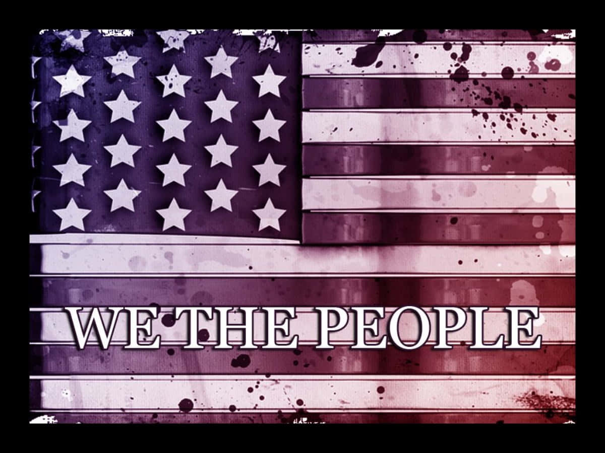 We The People Us Flag Paint Splash Background