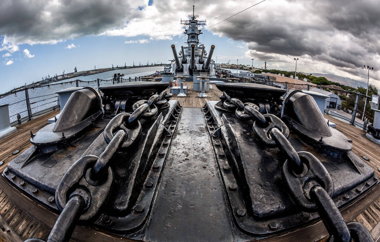 Weaponry In Battleship Missouri Memorial Background