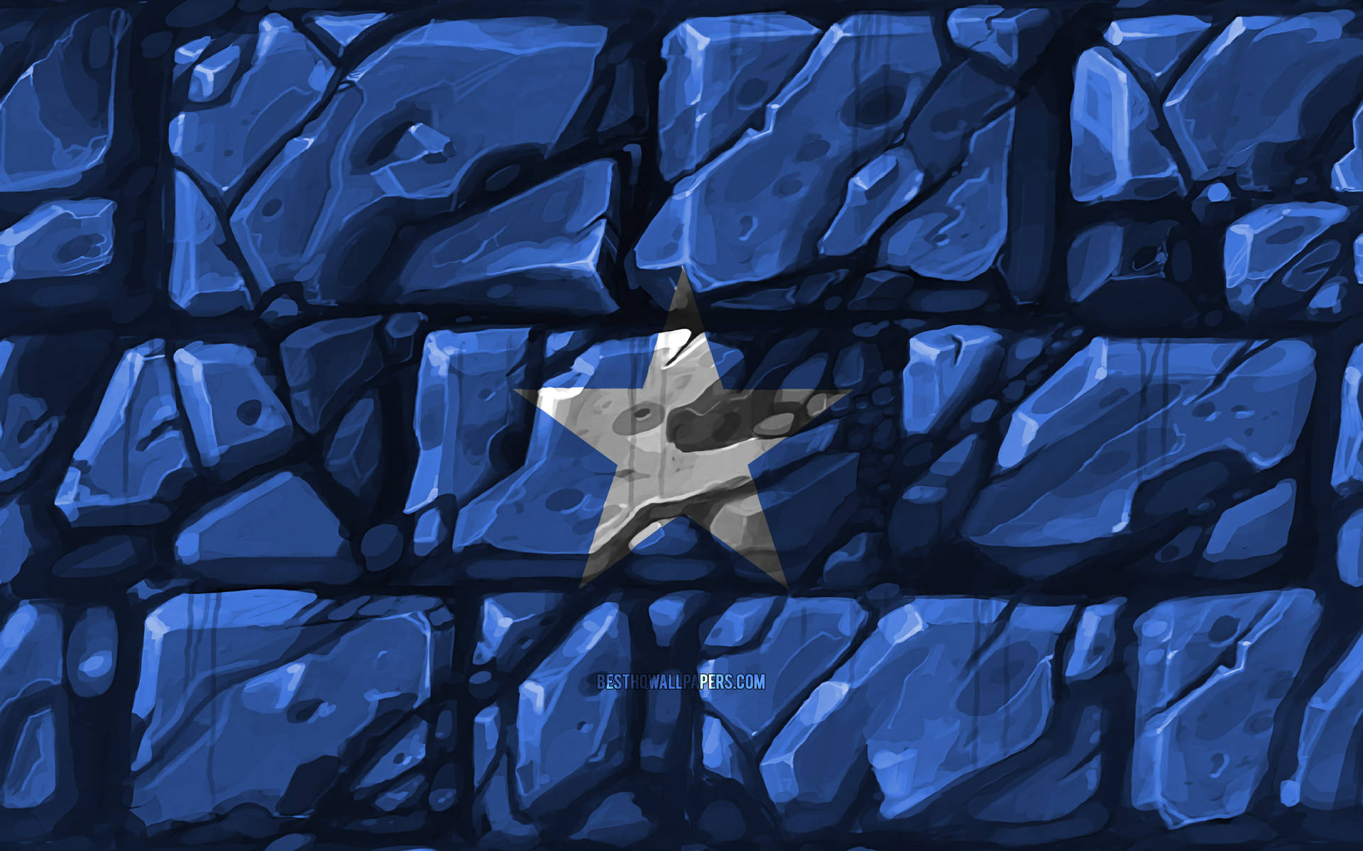 Weathered Brick Somalia Flag Background