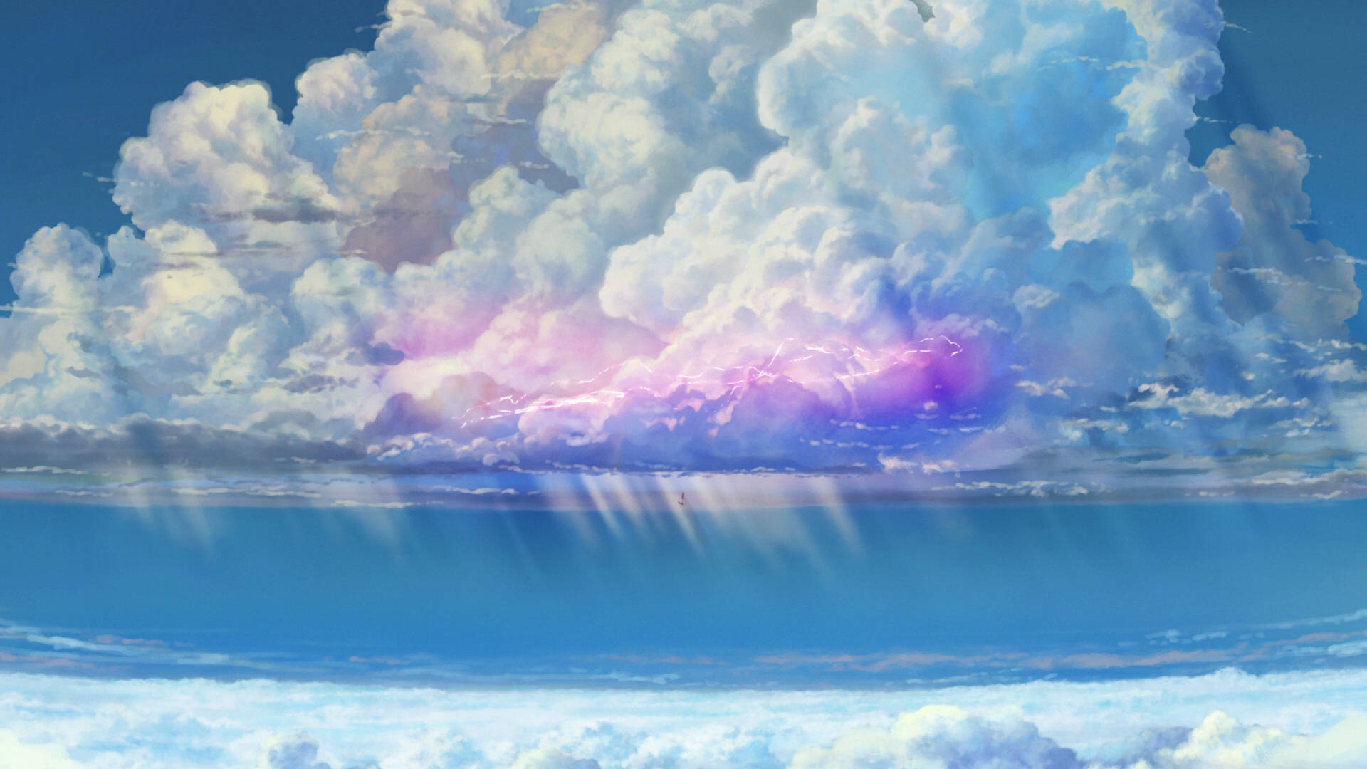 Weathering With You Colorful Clouds Background