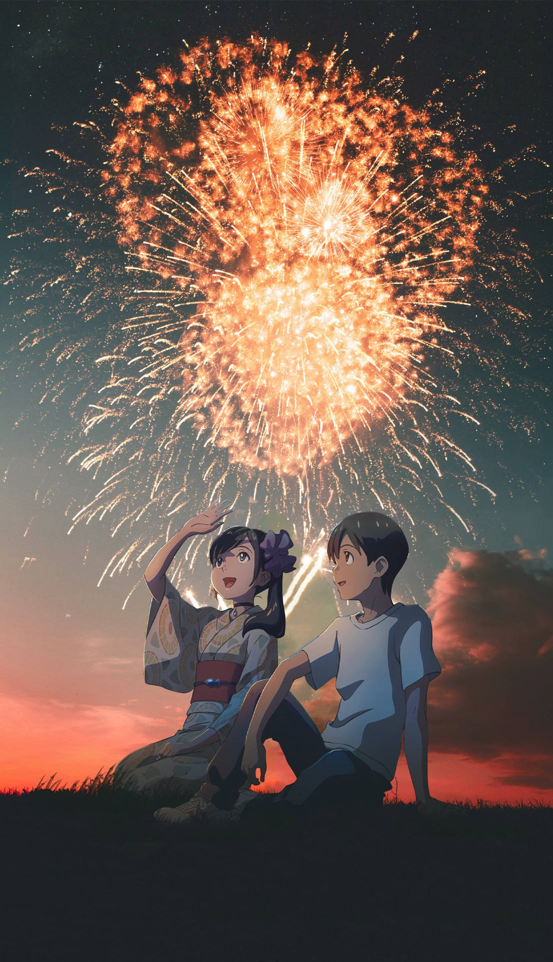 Weathering With You Fireworks Background