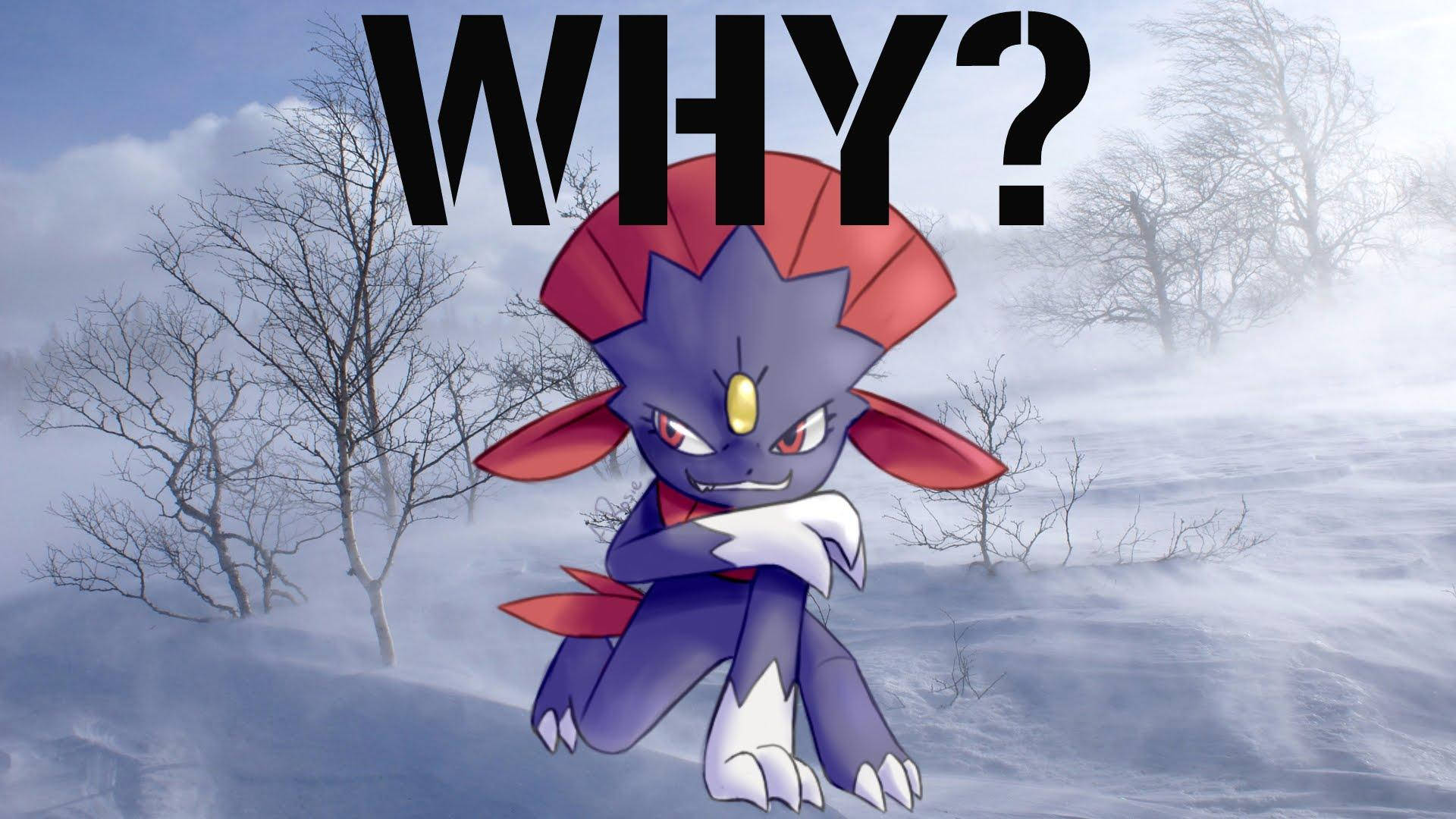 Weavile Hurt On Snow Background