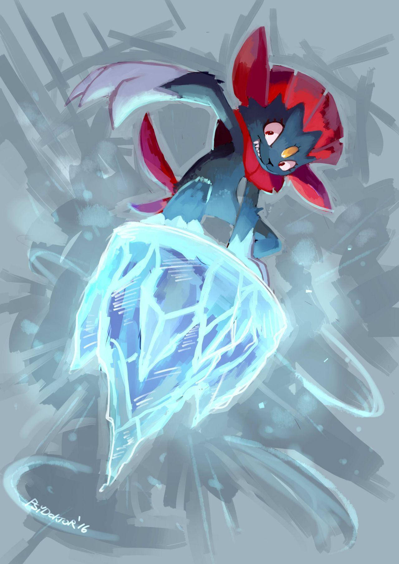 Weavile On Ice Background