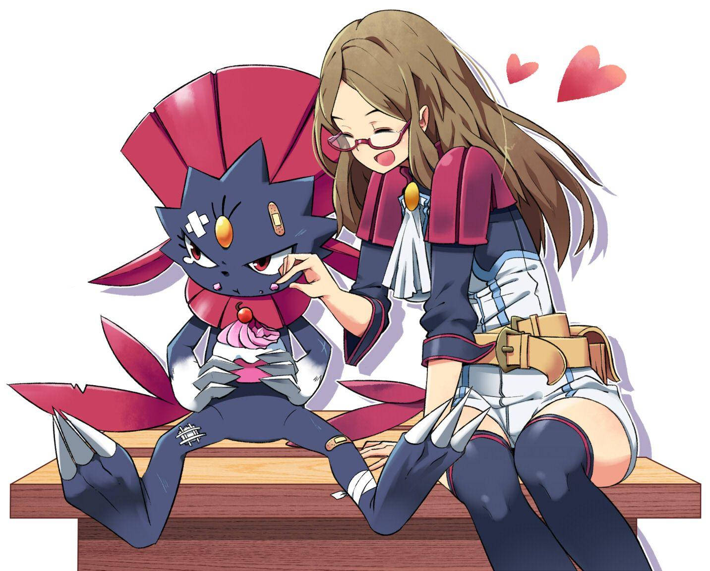 Weavile Treated By Trainer Background