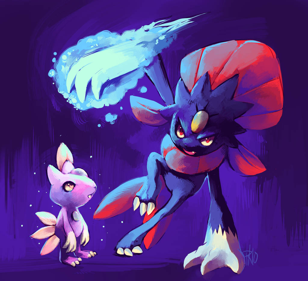 Weavile With Glowing Claw Background