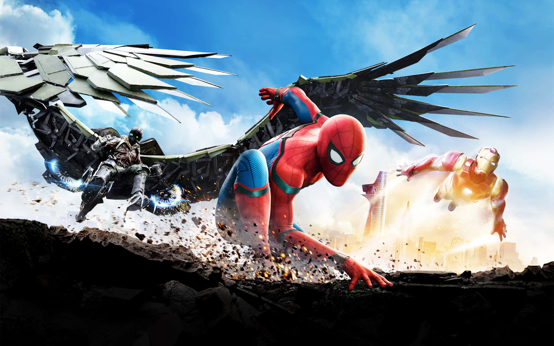 Web-slinging Heroism: Spider-man Homecoming Poster Background