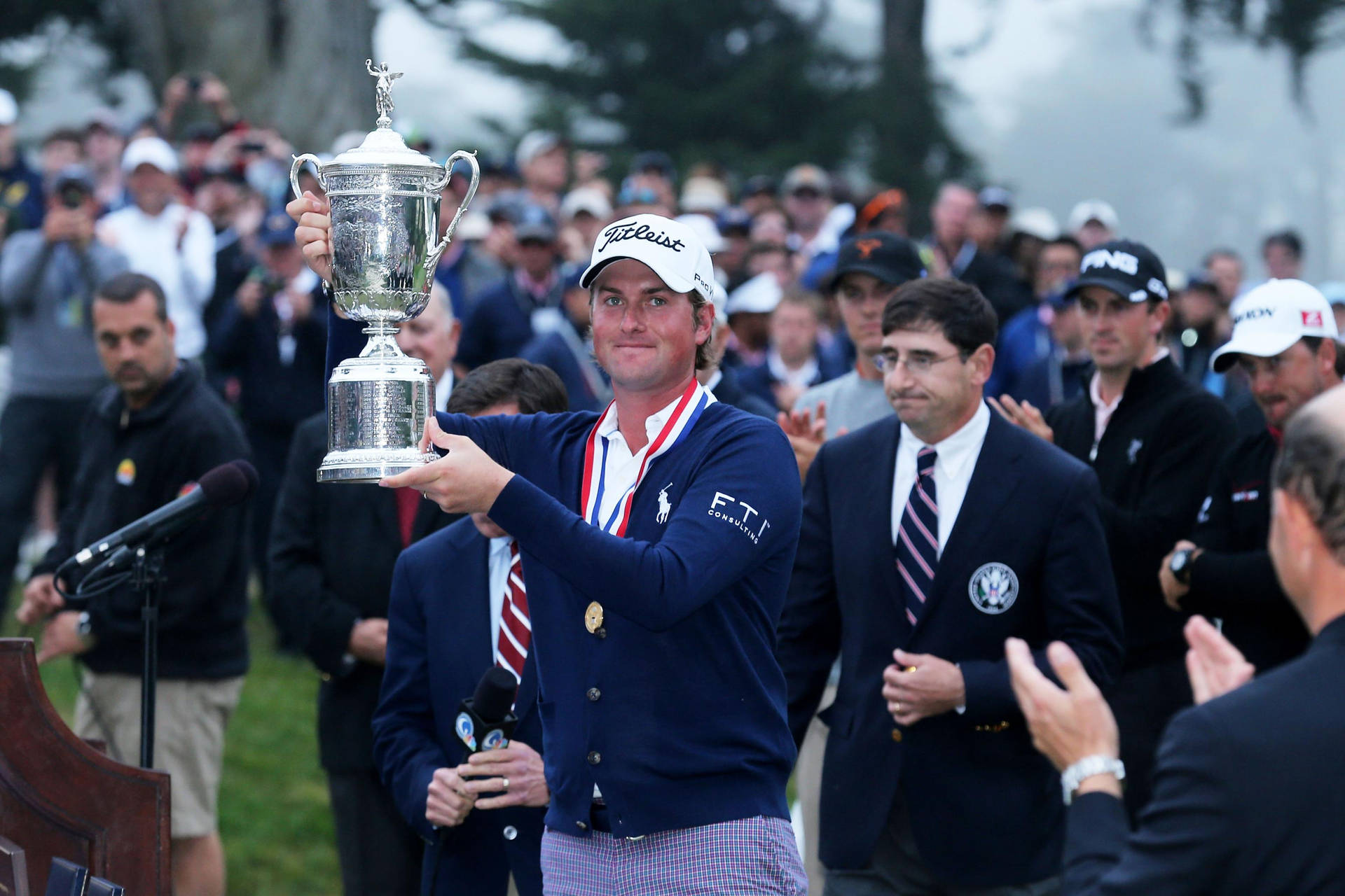 Webb Simpson Flexing His Awards Background