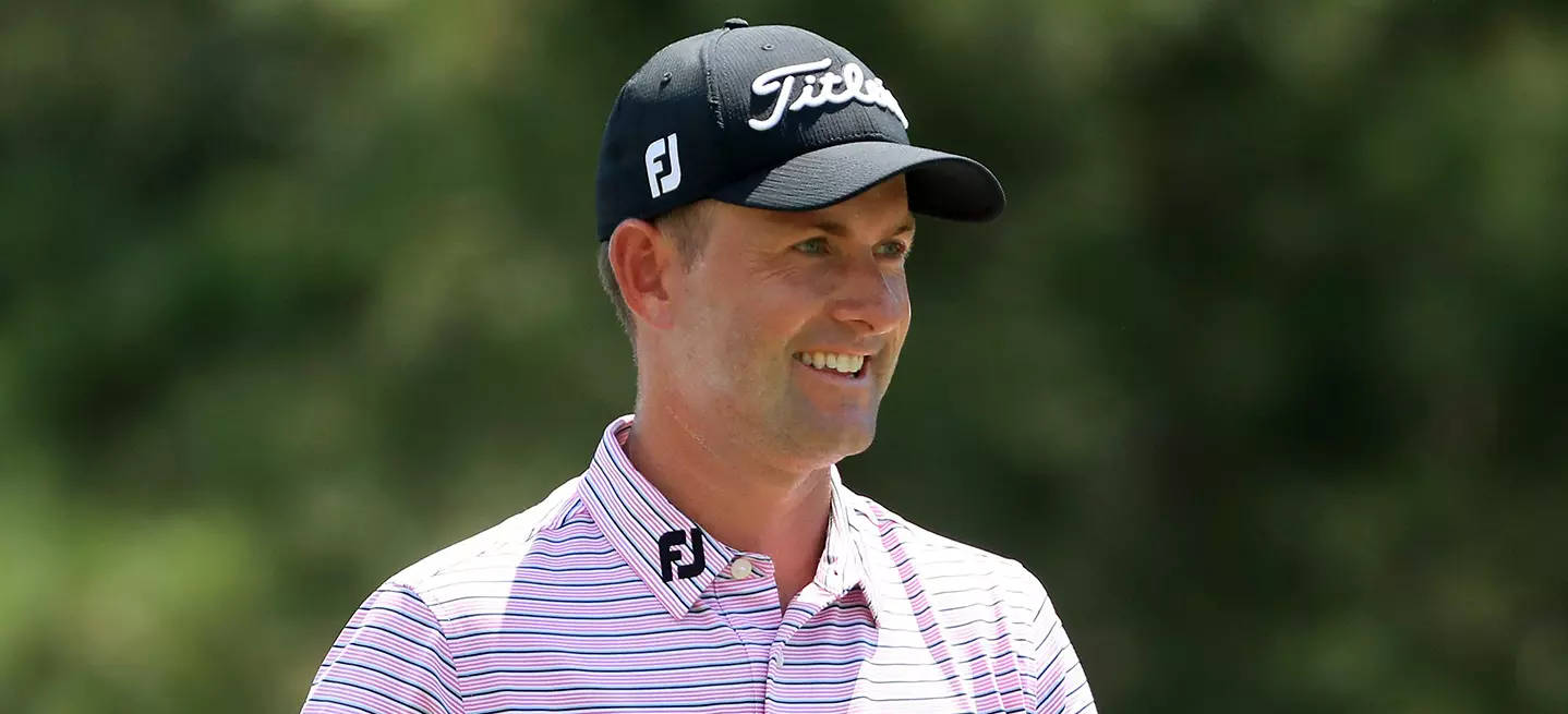 Webb Simpson In A Pink Striped Shirt