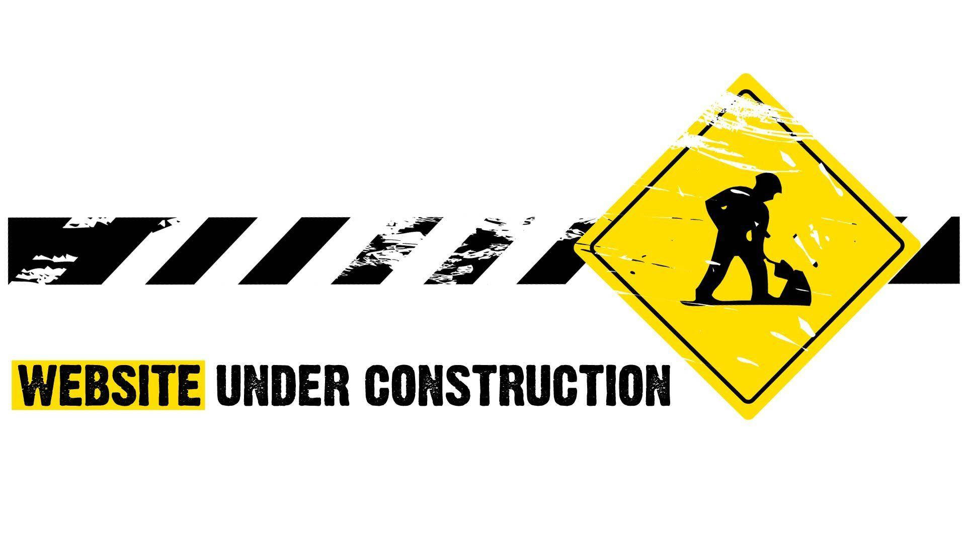 Website Under Construction Maintenance Warning Sign Background