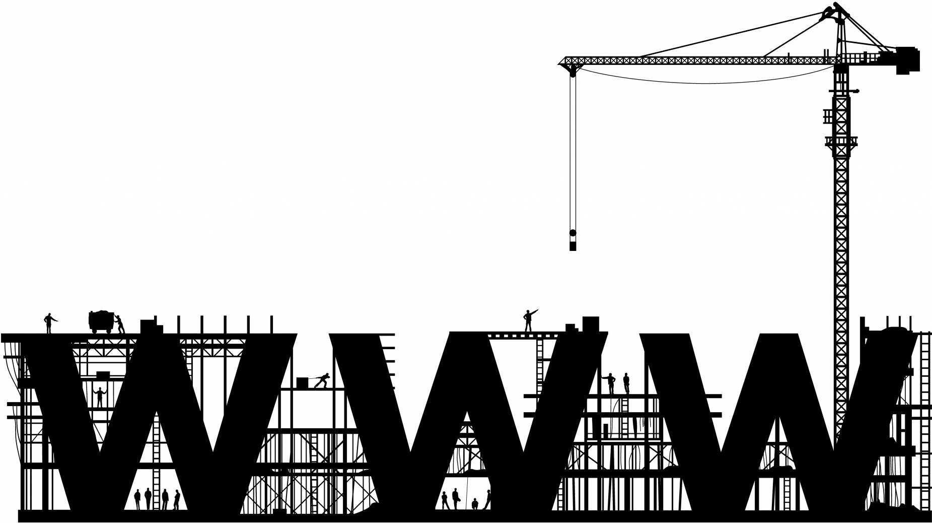 Website Under Construction With Crane Background
