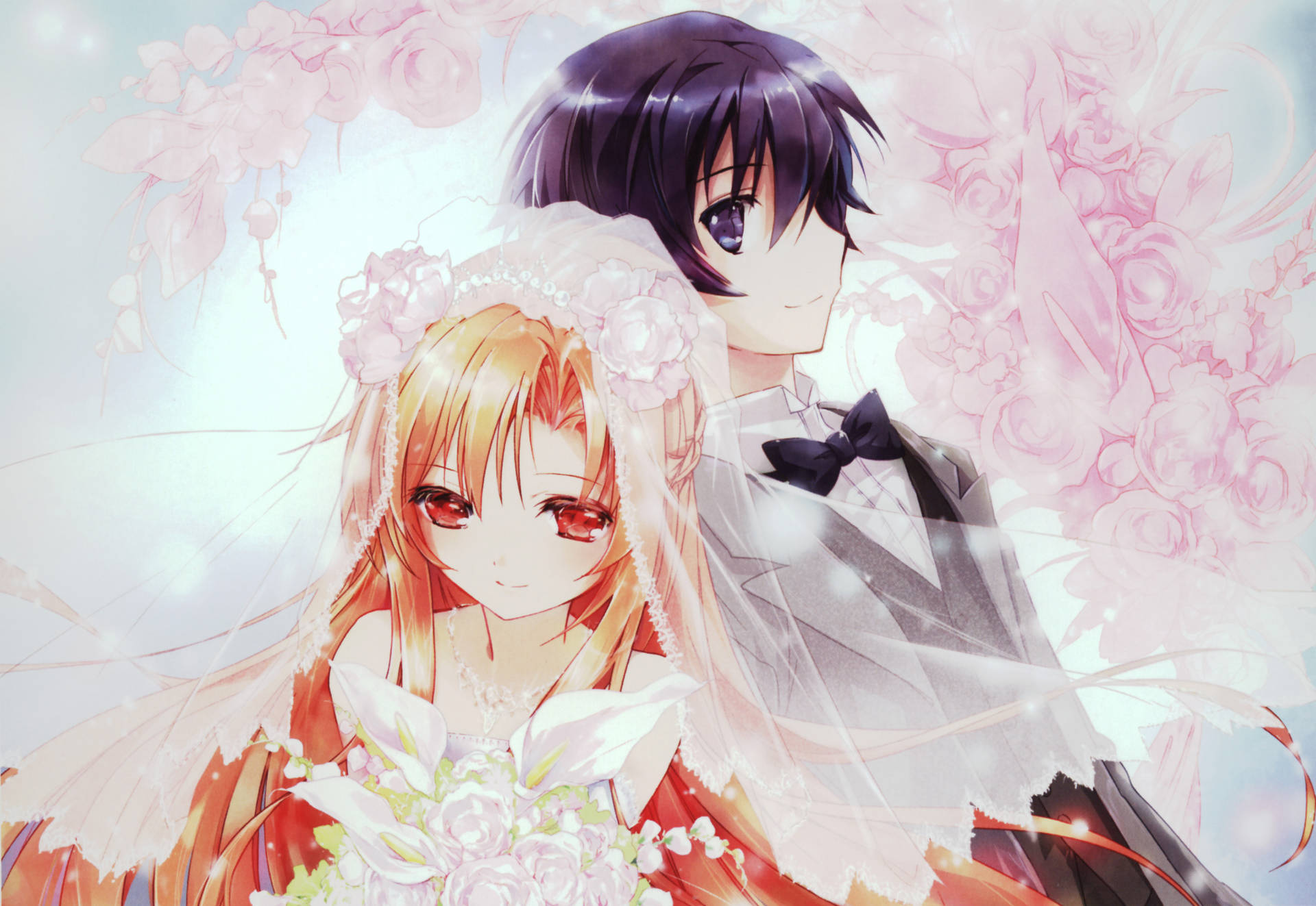 Wedding Aesthetic Anime Couple Background