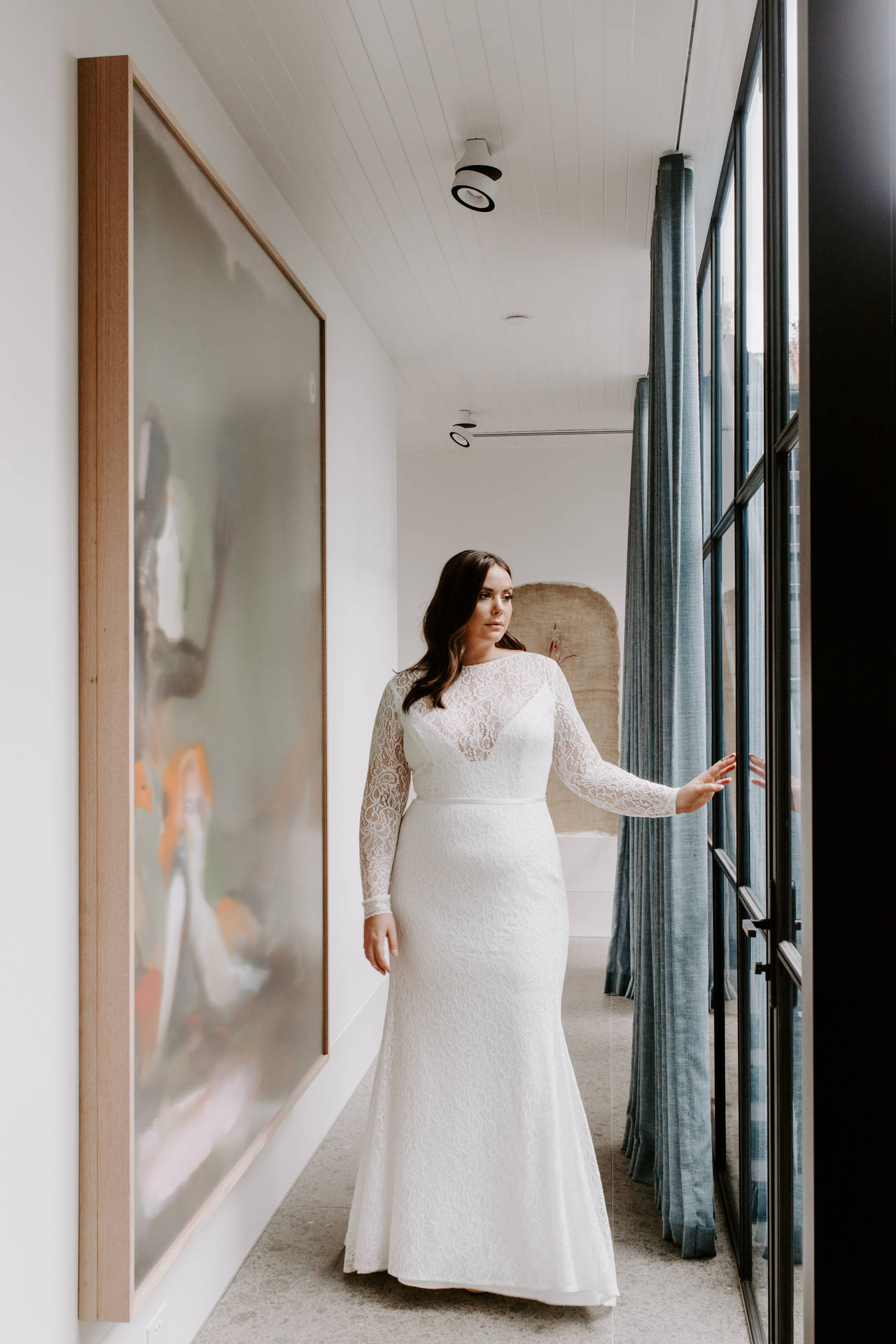 Wedding Aesthetic Bride In Window Background