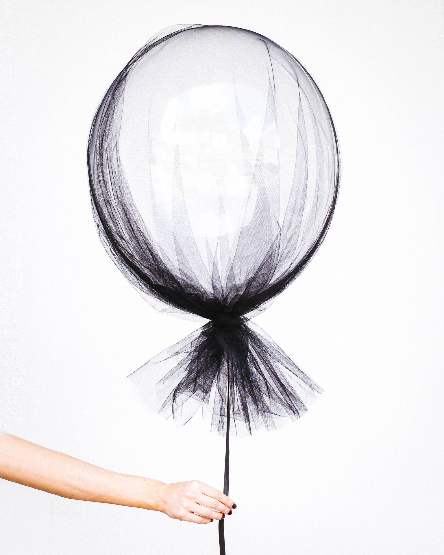 Wedding Balloon In Tulle Fabric Background