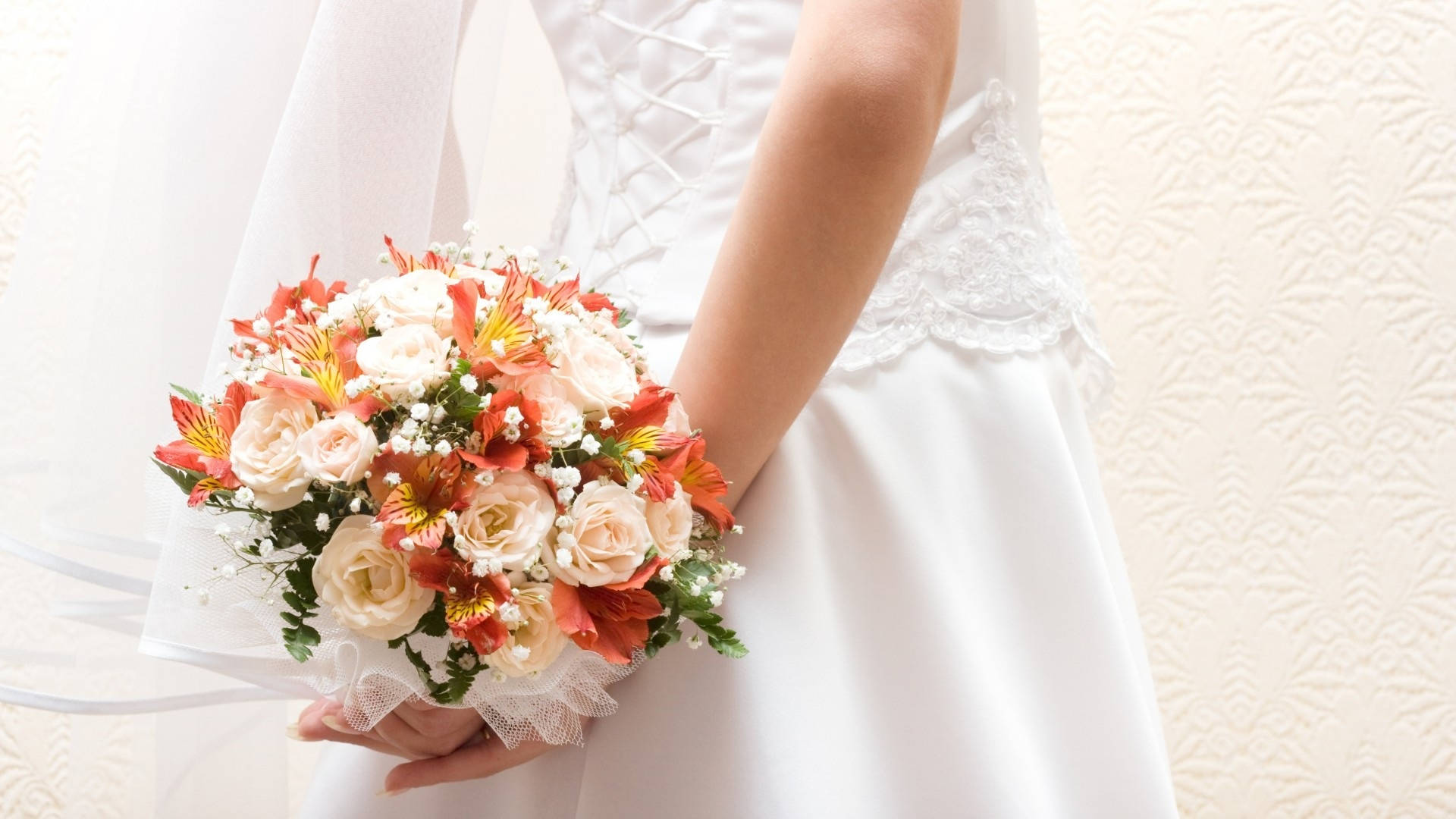 Wedding Bride Flower Bouquet Background