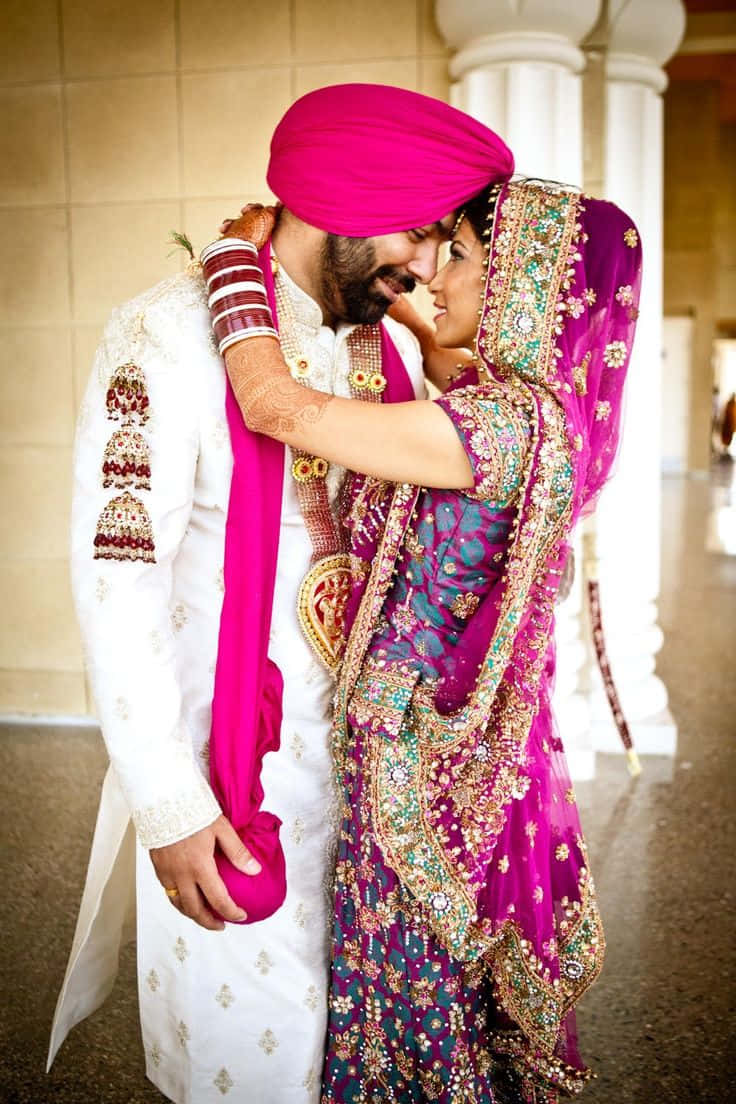 Wedding Couple Indian Attire Background