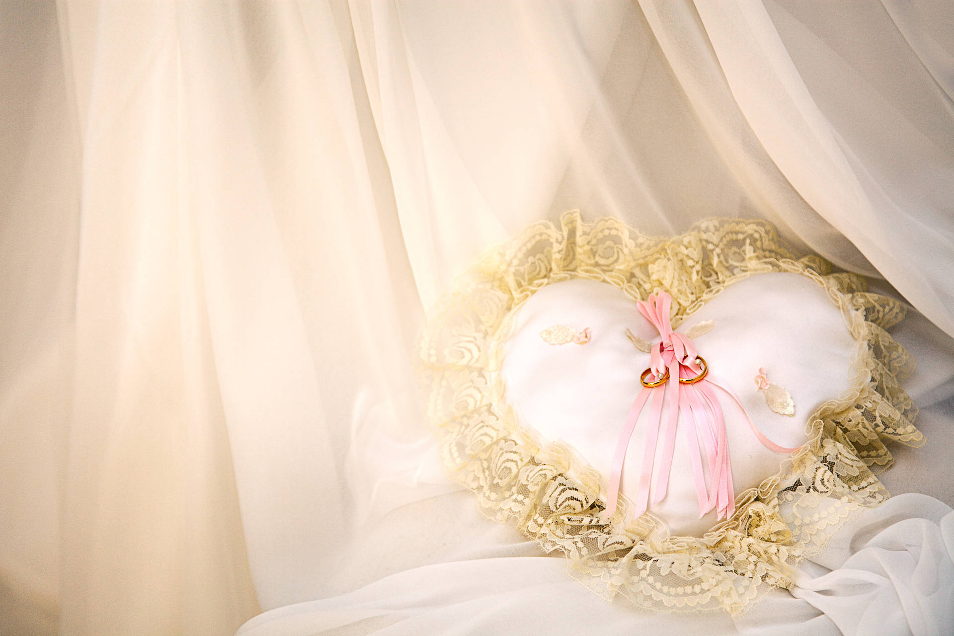 Wedding Heart Pillow Background