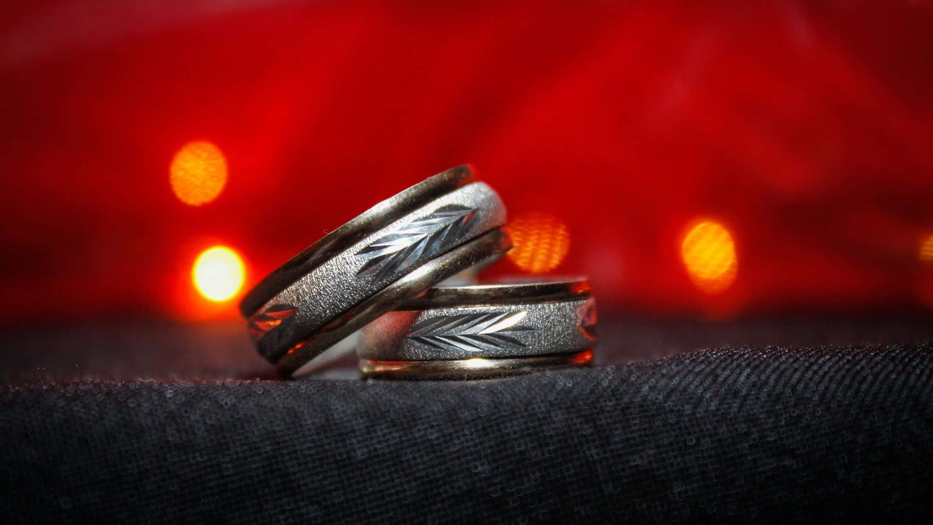 Wedding Ring Against Blurred Light Background