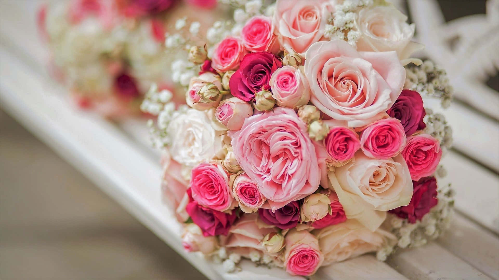 Wedding Rose Bouquet Background