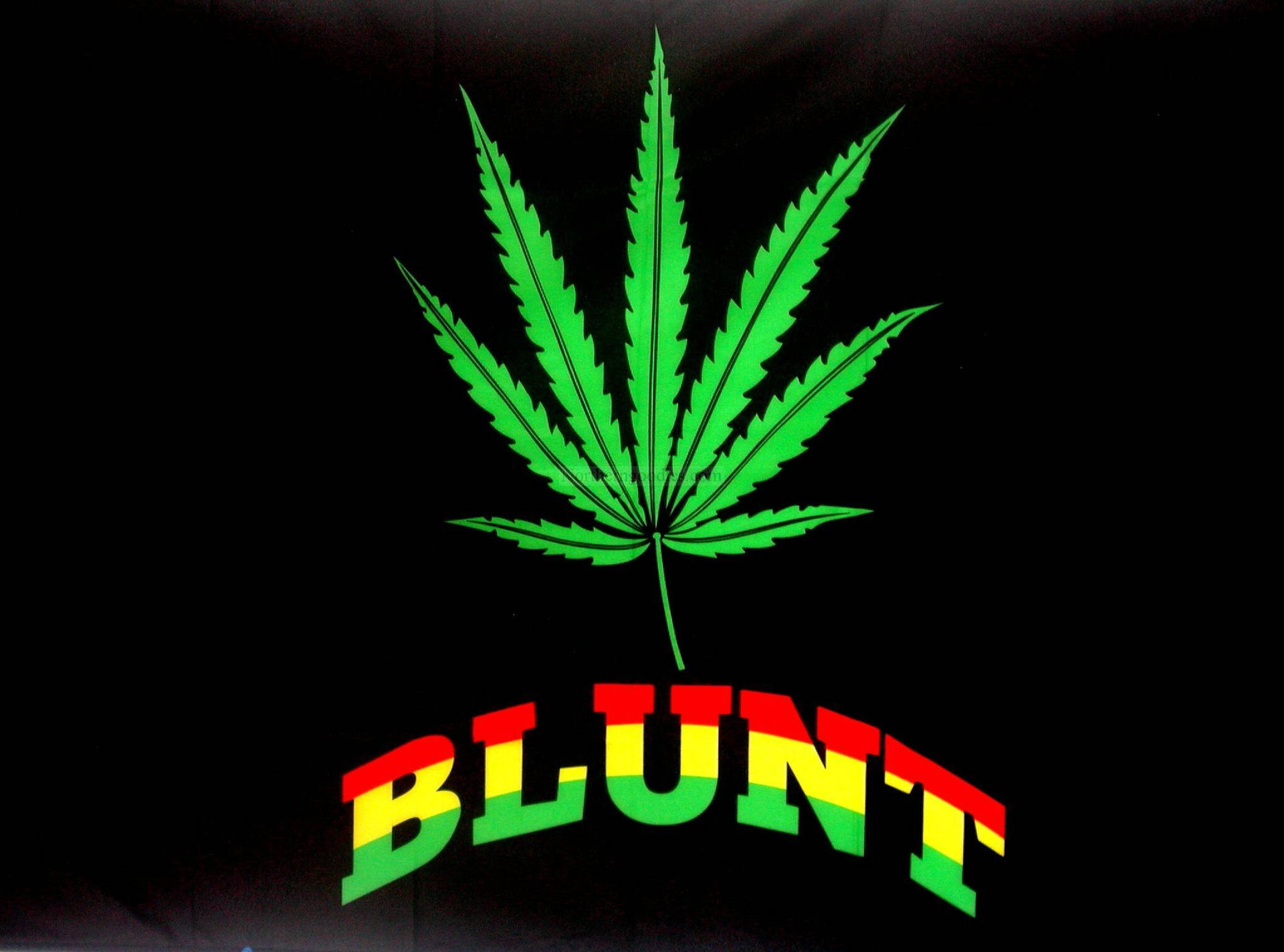 Weed Leaf With Blunt Text Background