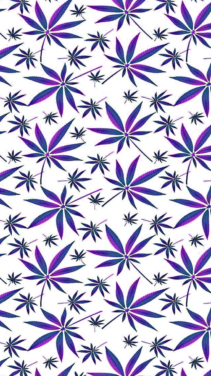 Weed Leaves Pattern For Iphone Screens Background