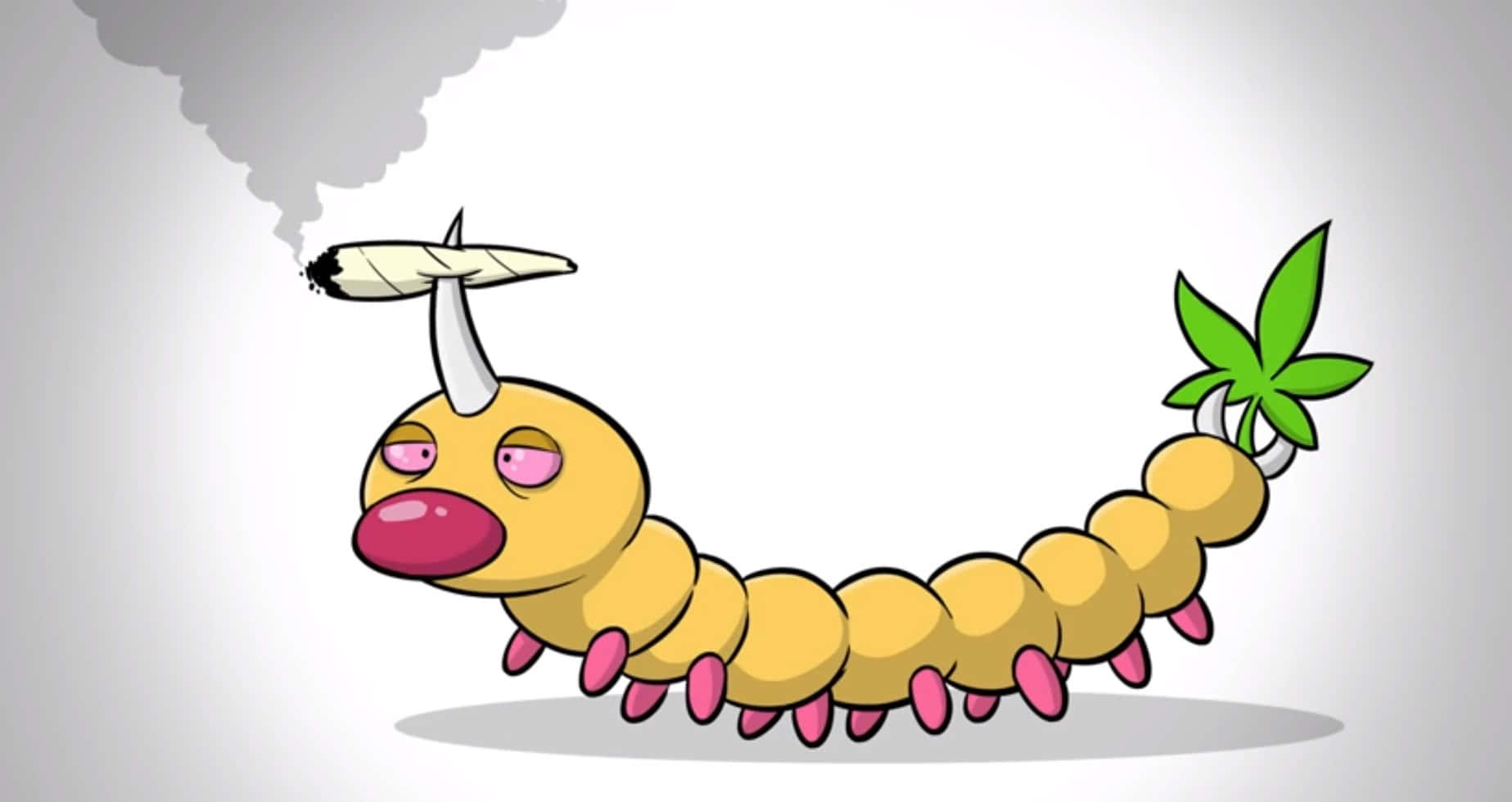 Weedle Cartoon Smoking Joint Background