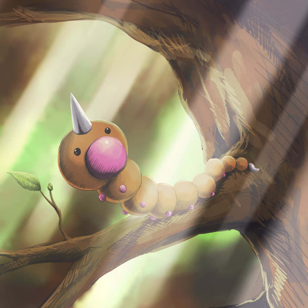 Weedle Pokemonin Natural Habitat Background