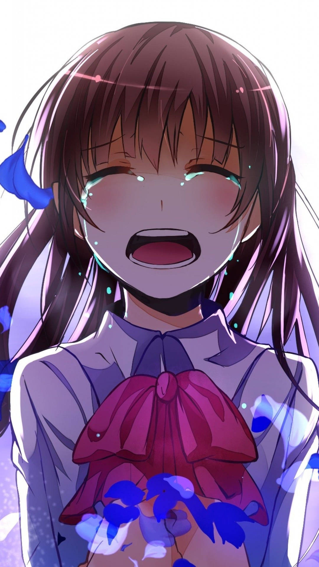 Weeping Sad Anime Girl Background