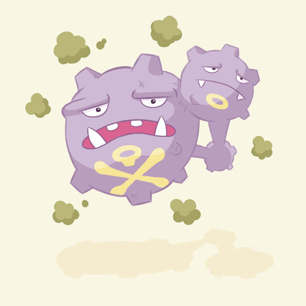 Weezing With Green Smoke Clouds Background
